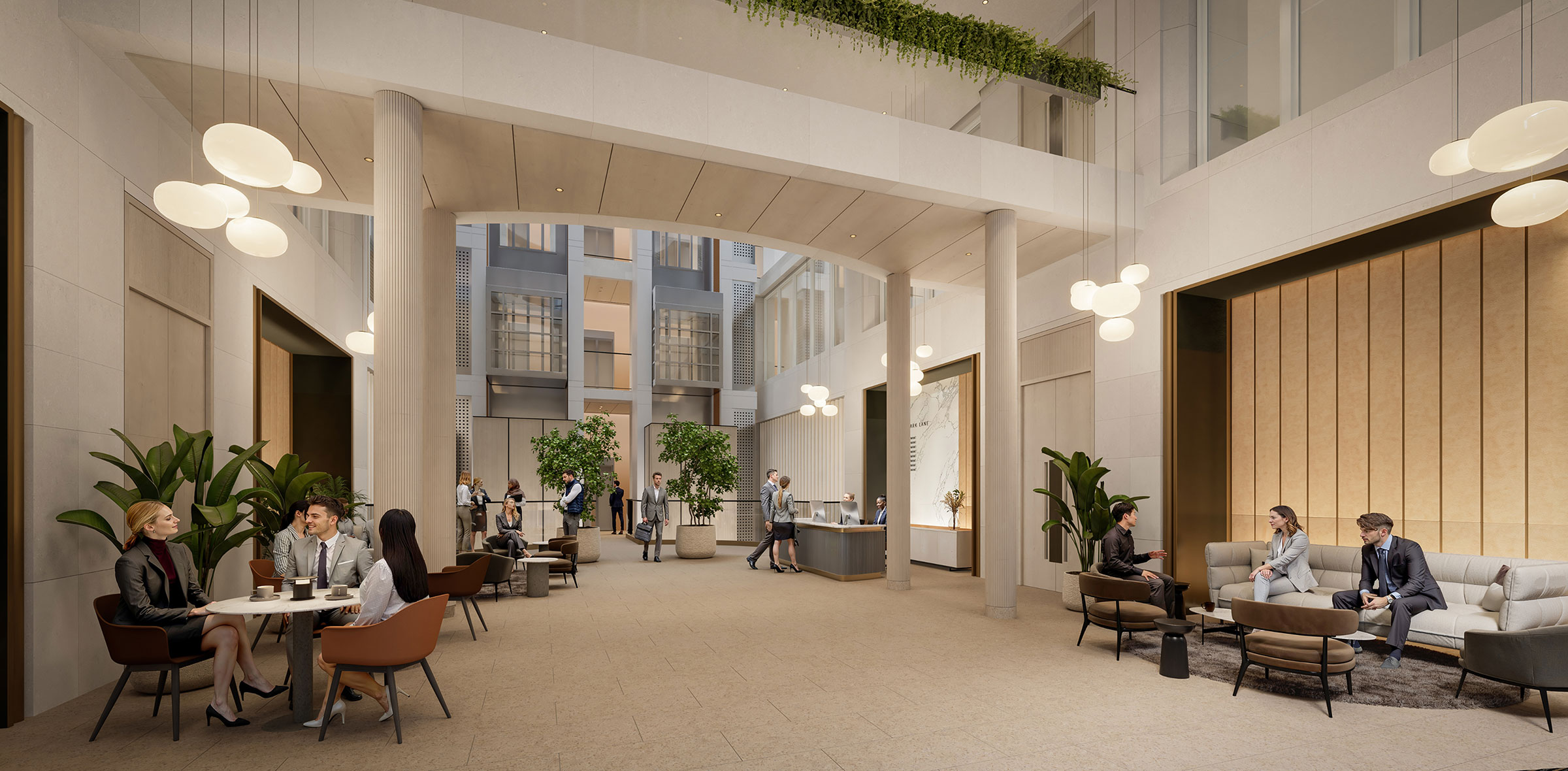Indicative ground floor atrium - Reception completing Q4 2026